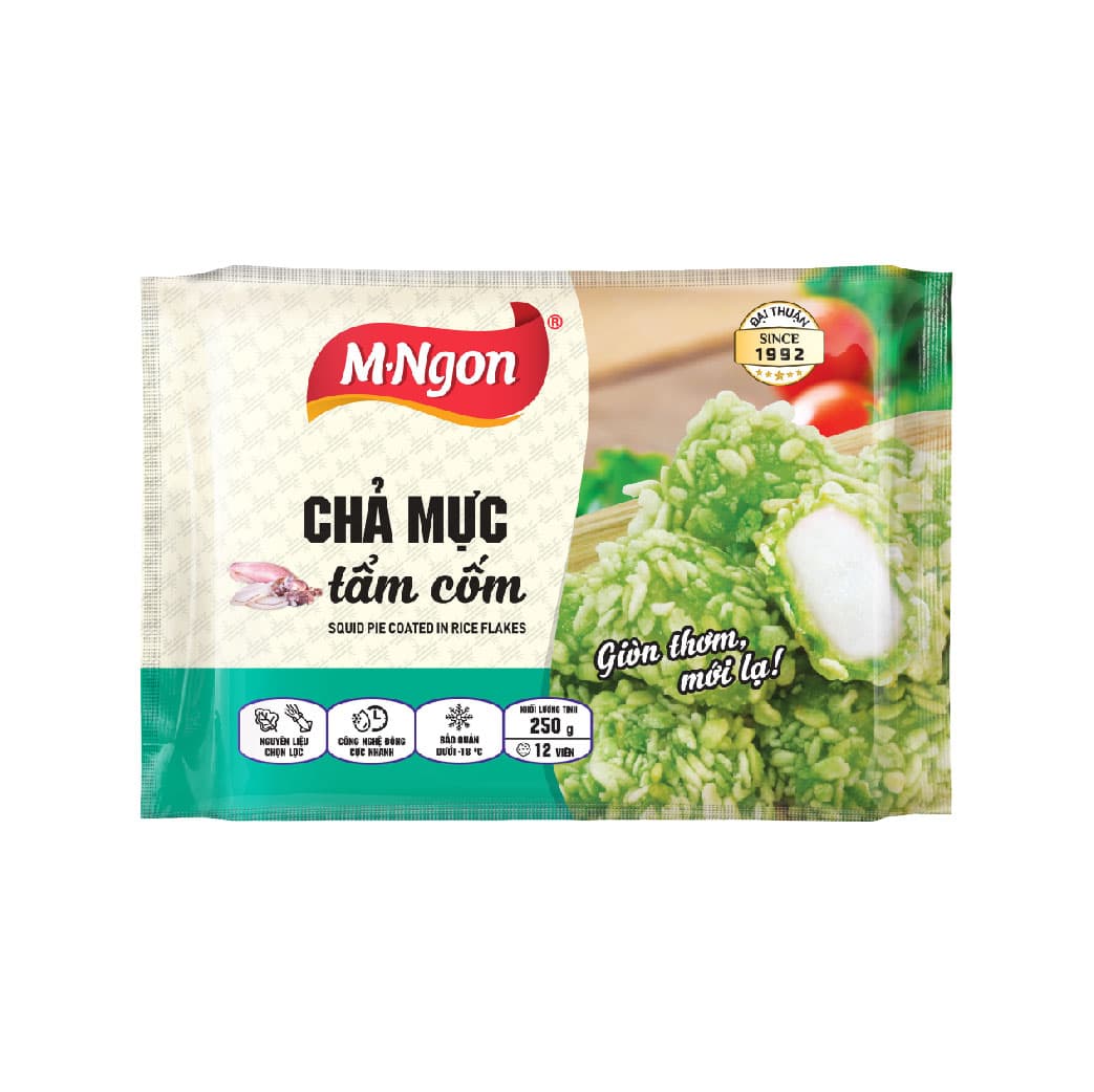 Green Sticky Rice–Coated Squid Cakes