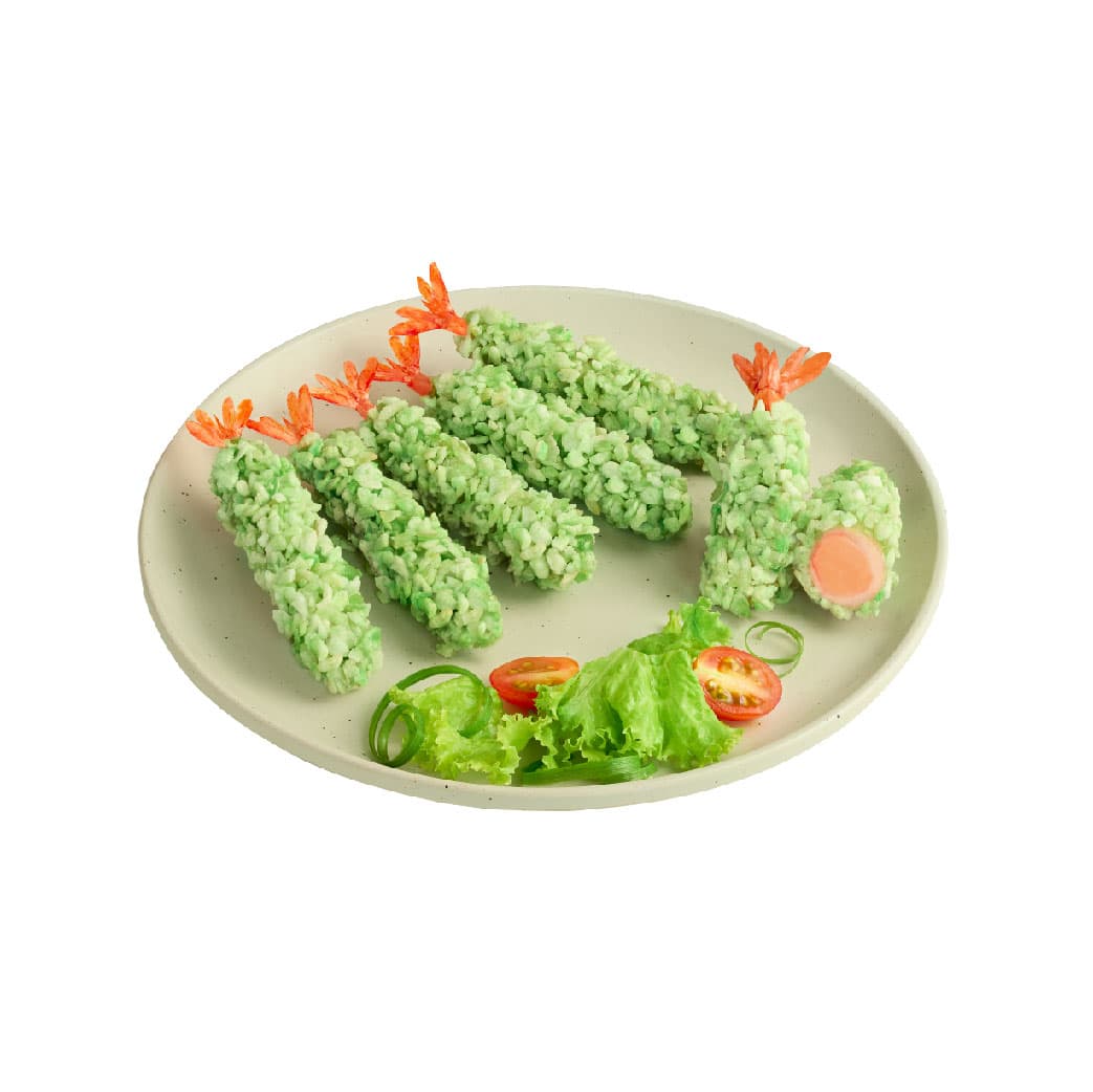 Green Sticky Rice Coated Shrimp - 2